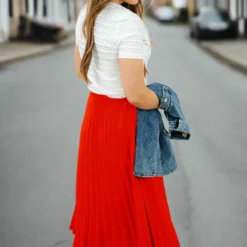 Elevated Accordion Midi Skirt -Women's Clothing Store DSC 2236