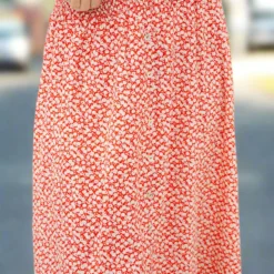 Petunia Button Accented Maxi Skirt -Women's Clothing Store DSC 2450