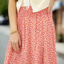 Petunia Button Accented Maxi Skirt -Women's Clothing Store DSC 2454