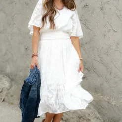 Subtle Floral Midi Dress