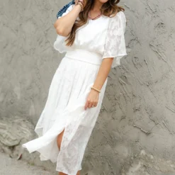 Subtle Floral Midi Dress -Women's Clothing Store DSC 2486