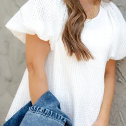 Woven Puff Sleeve Blouse -Women's Clothing Store DSC 2665 4b6cb5a1 bd34 4f1c 90ab d3a0ad324064