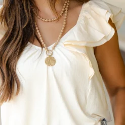 Ribbed Body Butterfly Trimmed Tank -Women's Clothing Store DSC 2862