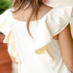 Ribbed Body Butterfly Trimmed Tank -Women's Clothing Store DSC 2869