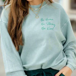 She Was Unstoppable Ribbed Graphic Crewneck