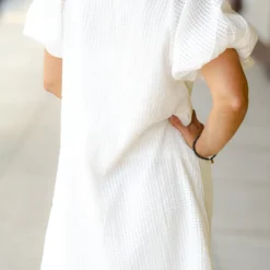 Woven Checkered Puff Sleeve Dress -Women's Clothing Store DSC 3227 3324481f 2b8a 4e84 91a0 7a0bbf5eb7ef