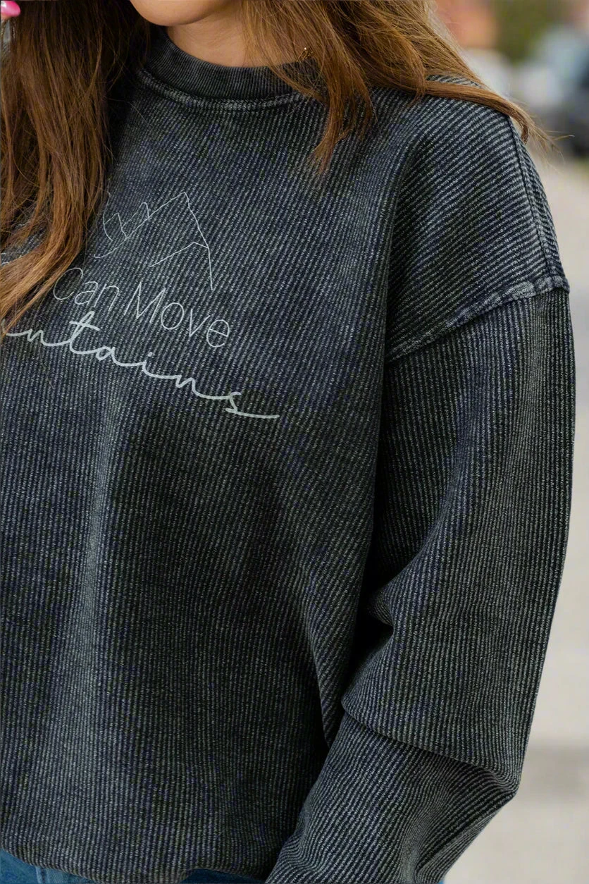 Faith Can Move Mountains Ribbed Graphic Crewneck 2 Faith Can Move Mountains Ribbed Graphic Crewneck - Image 2