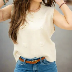Subtle Flowers Knit Tank 17 Subtle Flowers Knit Tank -Women's Clothing Store DSC 3307