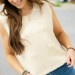 Subtle Flowers Knit Tank 20 Subtle Flowers Knit Tank -Women's Clothing Store DSC 3324