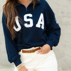 USA Quarter Zip Pullover