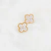 Diamond Dot Quatrefoil Stud Earrings