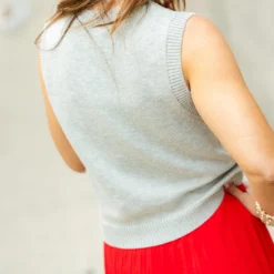 Liberty Ribbed Trim Knit Tank -Women's Clothing Store DSC 3979