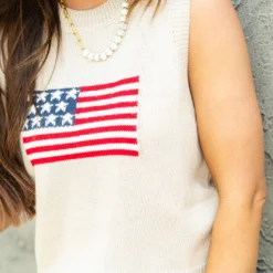 Liberty Ribbed Trim Knit Tank -Women's Clothing Store DSC 4306