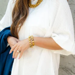 Textured Dot Button Top Peasant Blouse -Women's Clothing Store DSC 4549