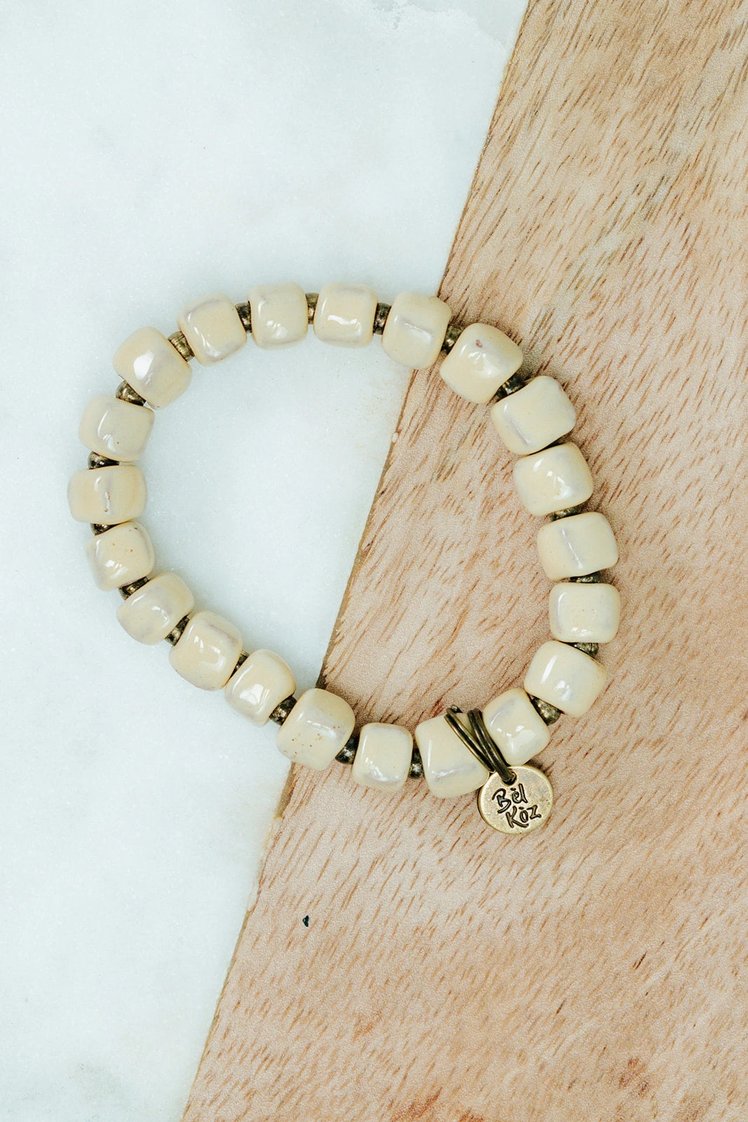 Bel Koz Squared Clay Bead Bracelet 6 Bel Koz Squared Clay Bead Bracelet - Image 6