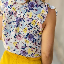 Wildflowers Smocked Top Button Tank -Women's Clothing Store DSC 4603 ada8d5f9 9ad7 48ea ad30 72963333f7ff