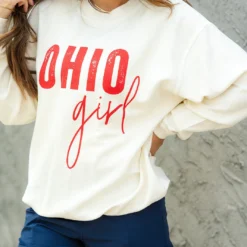 Cursive Ohio Girl Ribbed Graphic Crewneck