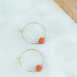 Bel Koz Square Bead Hoop Earring