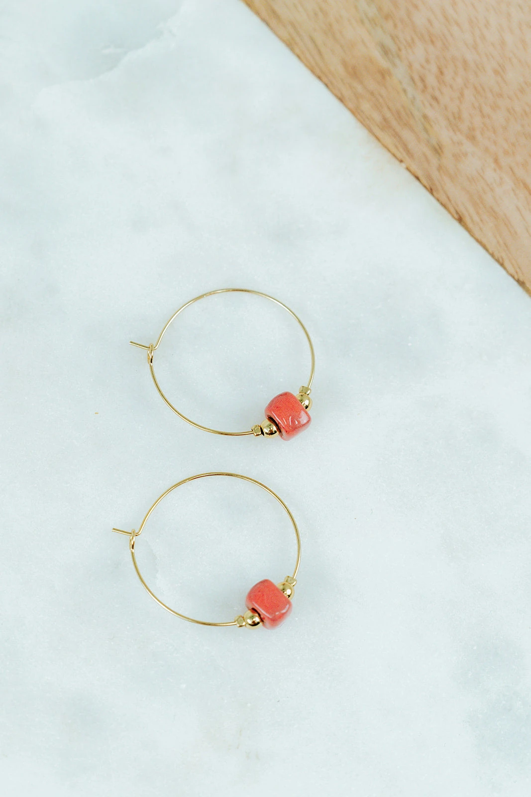 Bel Koz Square Bead Hoop Earring 1 Bel Koz Square Bead Hoop Earring