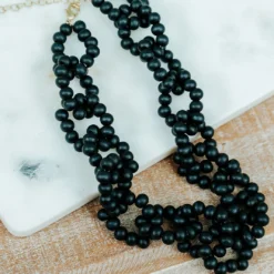 Intertwined Beaded Necklace -Women's Clothing Store DSC 4689