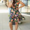 Bold Blooms Tie Waist Tank Dress