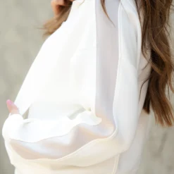 Striped Sleeve Zip Up Jacket -Women's Clothing Store DSC 4768