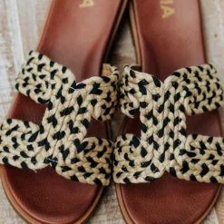 Poet Black Natural Sandals