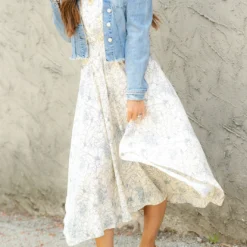 Sketched Floral Butterfly Sleeve Midi Dress 12 Sketched Floral Butterfly Sleeve Midi Dress -Women's Clothing Store DSC 5088