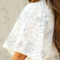 Sketched Floral Butterfly Sleeve Midi Dress 16 Sketched Floral Butterfly Sleeve Midi Dress -Women's Clothing Store DSC 5106