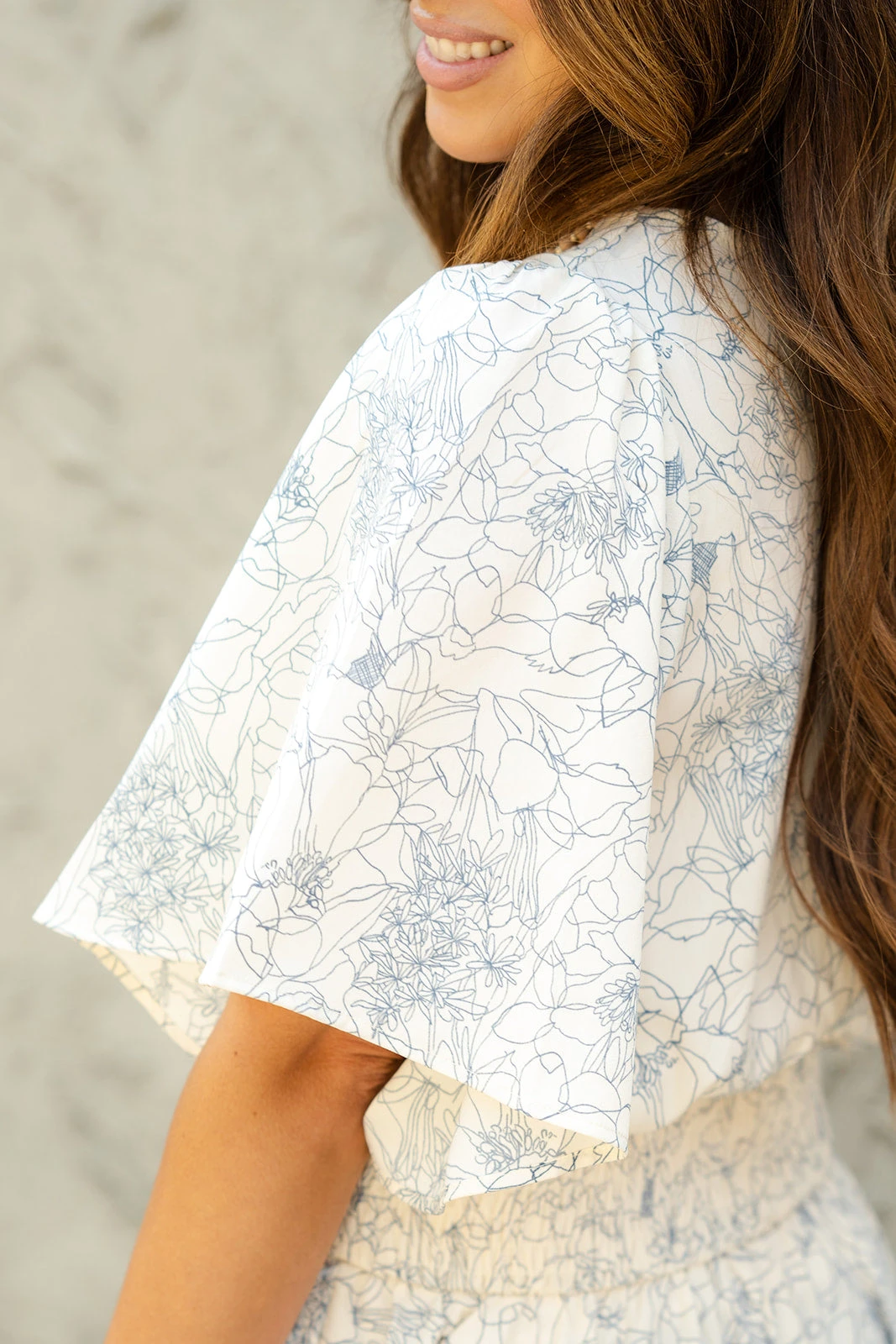 Sketched Floral Butterfly Sleeve Midi Dress 8 Sketched Floral Butterfly Sleeve Midi Dress - Image 8