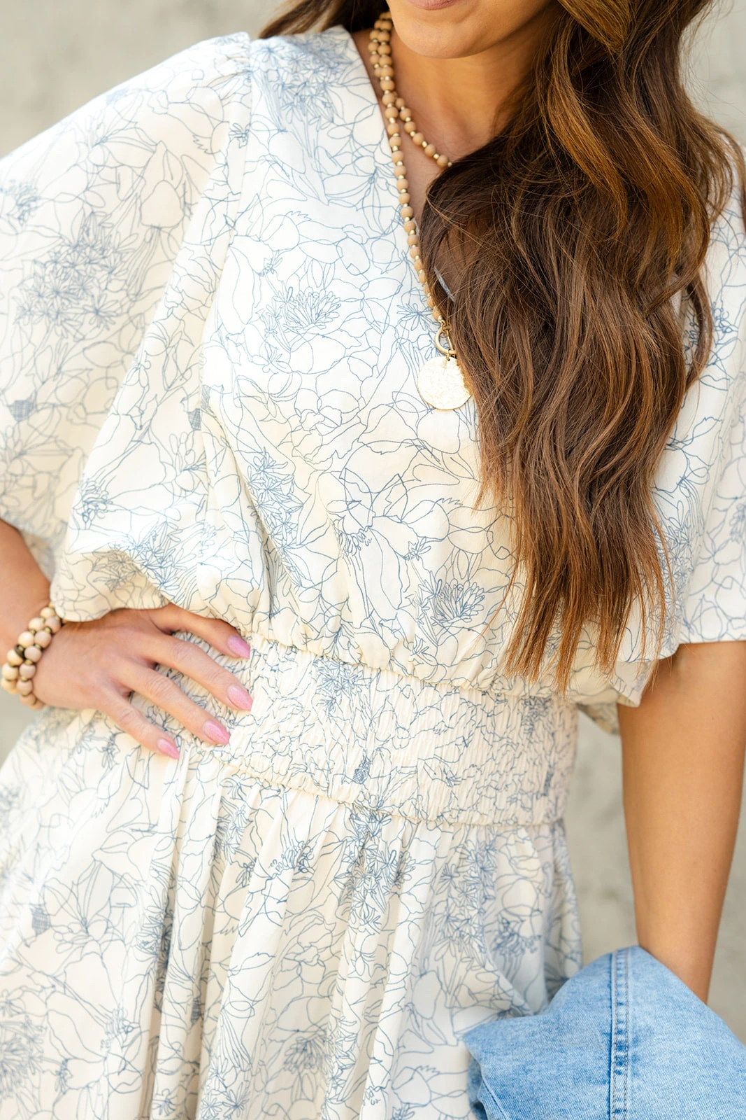 Sketched Floral Butterfly Sleeve Midi Dress 9 Sketched Floral Butterfly Sleeve Midi Dress - Image 9