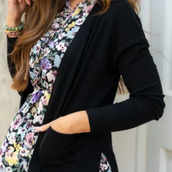 Betsey's So Soft Side Slit Cardigan -Women's Clothing Store DSC 5185