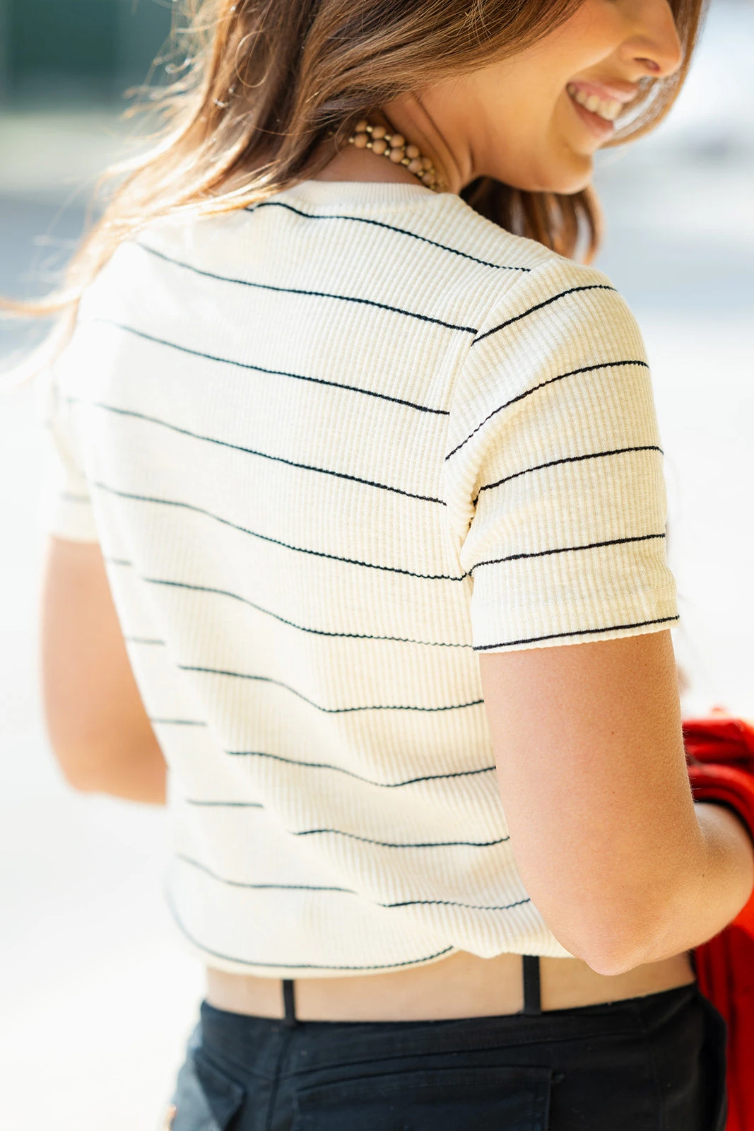 Micro Striped Ribbed Tee 14 Micro Striped Ribbed Tee - Image 14