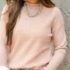 Marled Stripes Mock Neck Sweater
