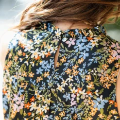 Dainty Wildflowers Cinched Tank Dress -Women's Clothing Store DSC 5520
