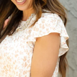 Fancy Floral Smocked Top Flutter Blouse 12 Fancy Floral Smocked Top Flutter Blouse -Women's Clothing Store DSC 5589