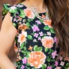 Bold Blooms Ruffle Trim Tank