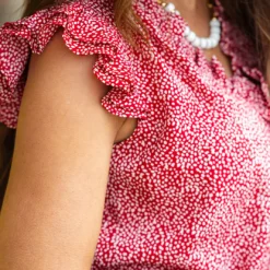 Spotted Ruffle Down Tank 32 Spotted Ruffle Down Tank -Women's Clothing Store DSC 5791