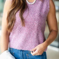 Subtle Flowers Knit Tank