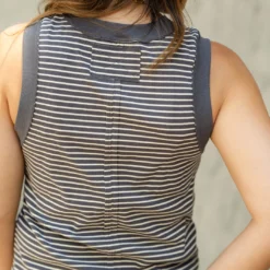 Striped Raw Seam Back Tank 7 Striped Raw Seam Back Tank -Women's Clothing Store DSC 5870
