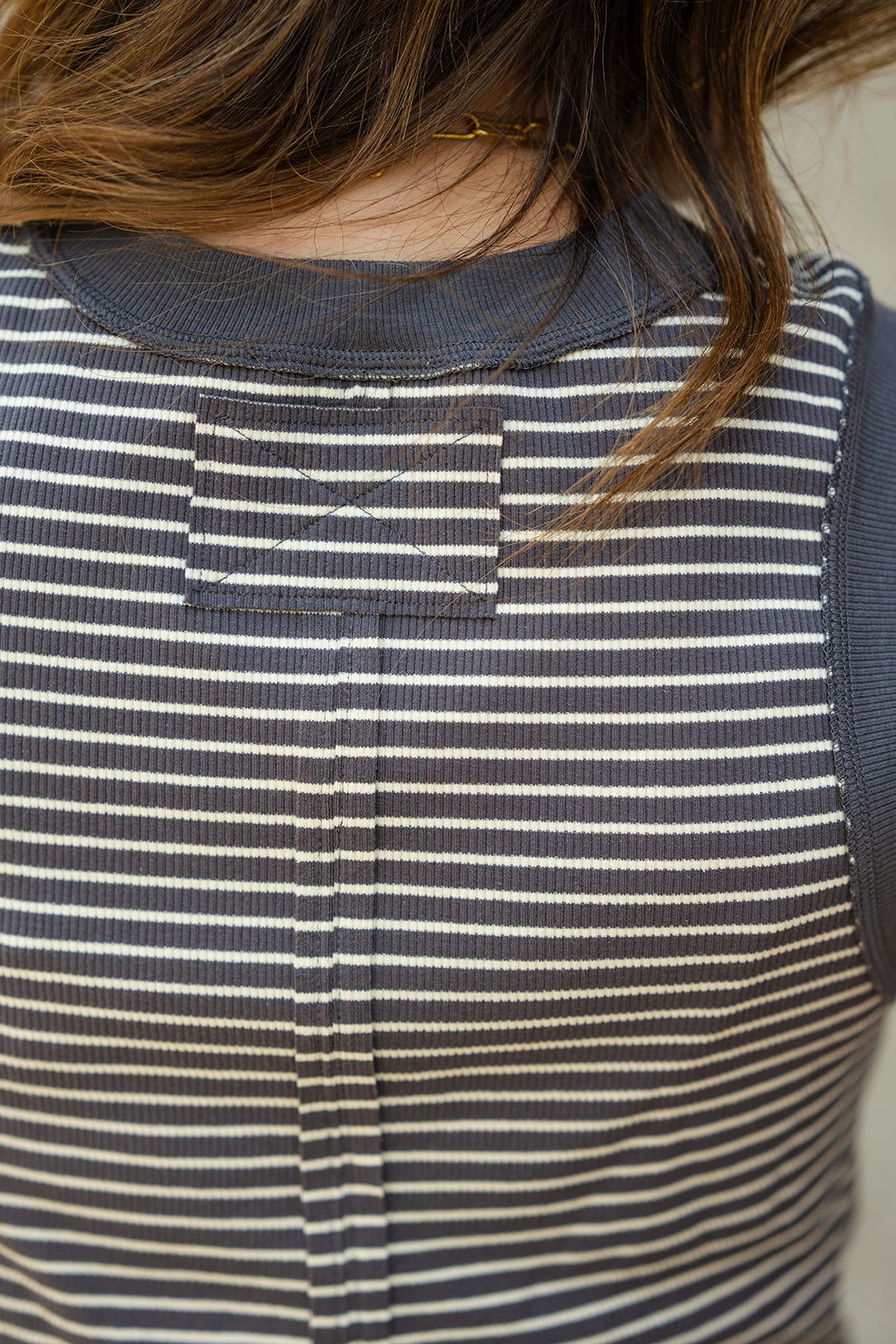 Striped Raw Seam Back Tank 4 Striped Raw Seam Back Tank - Image 4
