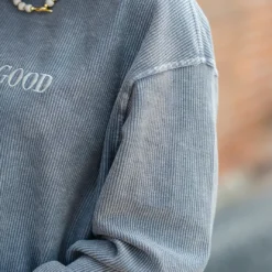 God Is Good Ribbed Graphic Crewneck -Women's Clothing Store DSC 5887