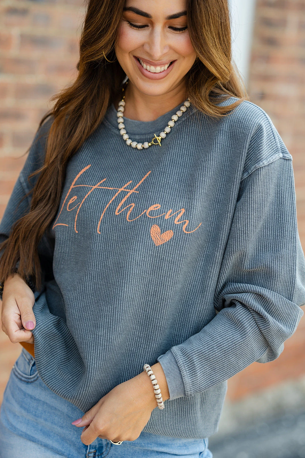 Let Them Ribbed Graphic Crewneck 1 Let Them Ribbed Graphic Crewneck