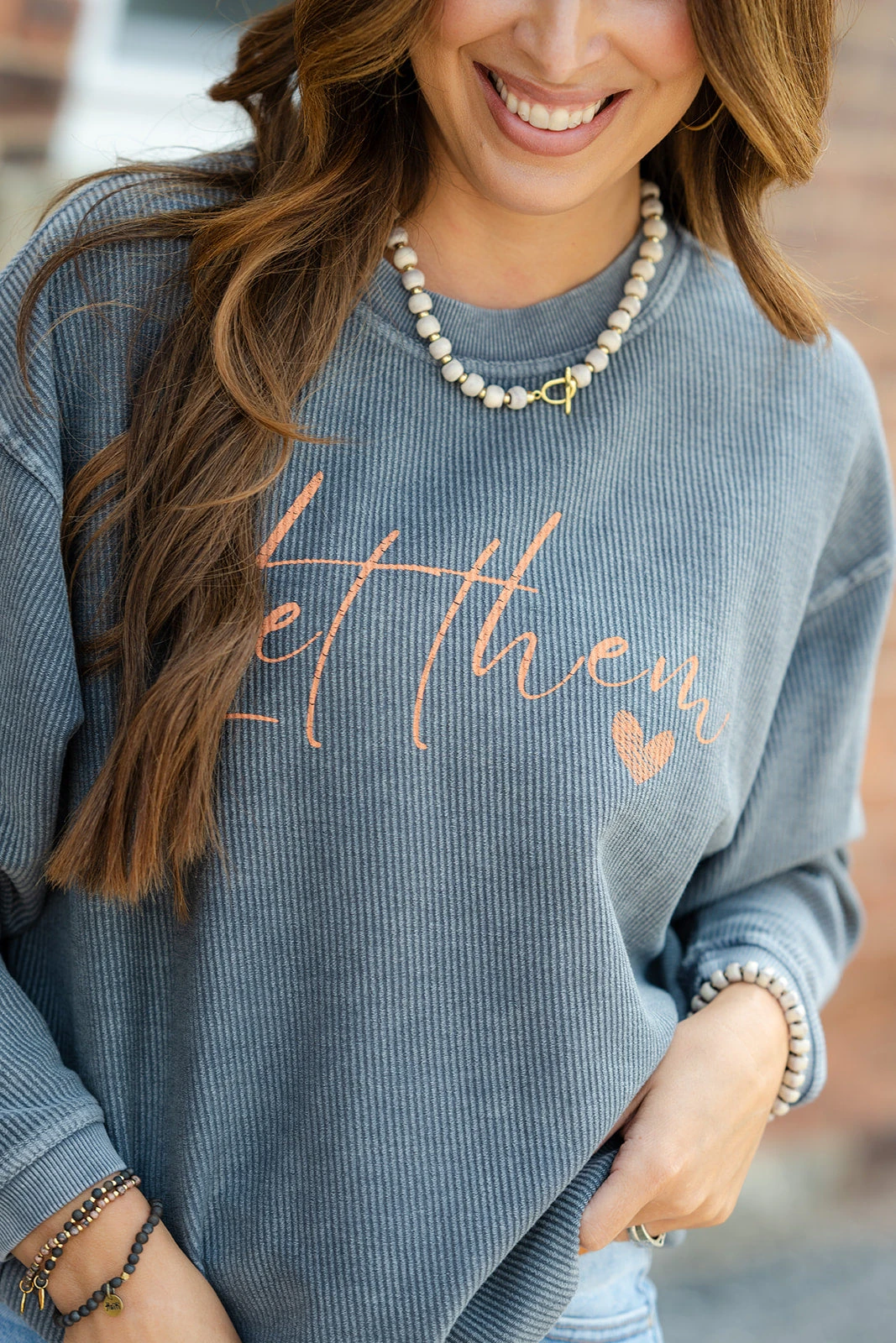 Let Them Ribbed Graphic Crewneck 2 Let Them Ribbed Graphic Crewneck - Image 2