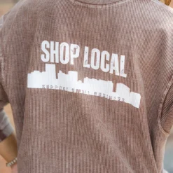 Shop Local Ribbed Graphic Crewneck -Women's Clothing Store DSC 5973