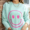 Vintage Happy Ribbed Graphic Crewneck