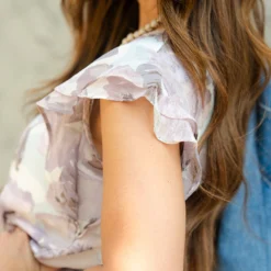 Elegant Floral Flutter Trim Dress -Women's Clothing Store DSC 6035 d3f04423 85e7 4e6e bf11 e68ac391c30f