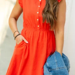 Button Top Flutter Tank Dress -Women's Clothing Store DSC 6097 b1937b9c e43c 4429 a5c9 137f83a20269