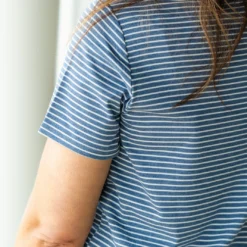 Heathered Micro Striped Tee -Women's Clothing Store DSC 6235
