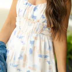 Brush Stroked Sweetheart Top Maxi Dress -Women's Clothing Store DSC 6255